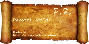 Parotzi Hédi névjegykártya